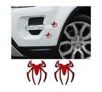 JNNJ 2 PCS Adesivi per Auto a Forma di Ragno 3D, Badge per Automobili in Lega di Zinco, Emblemi Metallici per Automobile, Accessori per Lo Styling dei Veicoli per Auto Camion e Mot（Rosso）
