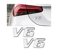 JNNJ 2 Pezzi 3D Metallo Stemmi Adesivo Auto, Tronco Logo Adesivi Emblema, Auto Distintivo Emblema Adesivo, Auto Logo Emblema Adesivi Alfabeto, Car Styling Decal Accessori in Metallo(V6)