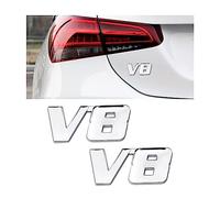 JNNJ 2 Pezzi 3D Metallo Stemmi Adesivo Auto, Tronco Logo Adesivi Emblema, Auto Distintivo Emblema Adesivo, Auto Logo Emblema Adesivi Alfabeto, Car Styling Decal Accessori in Metallo(V8)