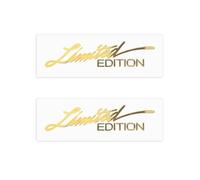 JNNJ 2 Pezzi Auto Limited Edition Logo, Limited Edition Logo Emblema Distintivo Metallo Sticker Decalcomanie, 3D Metallo Adesivi Auto Accessori Badge, Per Auto Moto Bicicletta Skate(Oro)