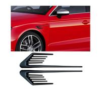 JNNJ 2 Pezzi Decalcomania Per Cofano Auto, Griglia Laterale Per Flusso D'Aria Per Auto, Auto Sfiato Coperchio Laterale Ventilazione Trim, Rivestimento Di Prese D'Aria Laterali Decorative(Nero)