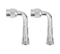 JNNJ 2 Pezzi Estensione Universale della Valvola del Pneumatico, Stelo Estensione Valvola Pneumatico Adattatore in Ottone Moto, Estensione Asta Valvola Adattatore, per Biciclette, Moto(Argento/90)