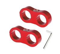 JNNJ 2 Pezzi Morsetto in Alluminio per Separatore, AN6 Tubo Separatore Morsetto Adattatore Di Montaggio, Tubo Separatore Morsetto Adattatore Di Montaggio, Per Auto Frenata Gasdotto Tubo(Rosso)