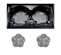 JNNJ 2 Pezzi Sottobicchieri per Auto, Sottobicchieri Antiscivolo Con Strass per Veicoli, Bling Universale Sottobicchieri Portabicchieri Auto, Accessori Interni per Veicoli Con Cristalli(Bianco)