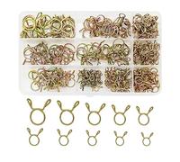 JNNJ 250 Pcs Fascette Stringitubo Molla in Acciaio, Morsetto per Tubo Flessibile a Doppia Molla 5-14mm, 10 Dimensioni Elementi di Fissaggio Carburante Morsetto a Molla per Scooter Moto ATV