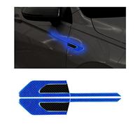 JNNJ 2PCS Decalcomanie 3D di visibilità Notturna in Fibra di Carbonio per Porta Dell'auto, Decalcomania di Riflettente Ad Alta Intensità per Auto, Veicoli Parafango Striscia Riflettente（Blu）