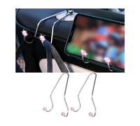 JNNJ 2Pcs Ganci in per Sedili Auto con Decorazione in Cristallo, Ganci per Poggiatesta Del Sedile Posteriore Dell'auto, Universale per Appendere Borse Di Vestiti in Vettura, Ricambi Auto(Rosa)