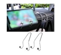 JNNJ 2Pcs Ganci in per Sedili Auto con Decorazione in Cristallo, Ganci per Poggiatesta Del Sedile Posteriore Dell'auto, Universale per Appendere Borse Di Vestiti in Vettura, Ricambi Auto(Nero)