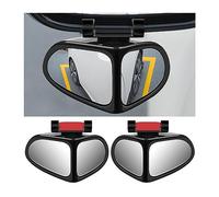 JNNJ 2Pcs Specchietto Cieco 2 in 1, Regolabile Specchietti Retrovisore Grandangolare Rotazione di 360 Gradi, Specchietto in Vetro Laterale Ausiliario Universale per Auto SUV e Camion(Nero)