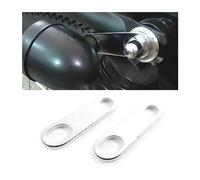 JNNJ 2Pcs Supporto per Indicatore di Direzione Posteriore Moto, Staffe Ammortizzatori per Luci di Segnalazione Moto, Supporti per Luci di Svolta Moto Accessorio di Modifica Universale(Argento/6.8cm)