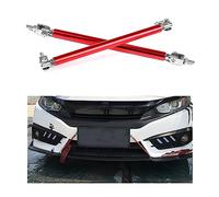 JNNJ 2Pcs Supporto per Splitter Anteriore Auto, Barra di Labbro Del Paraurti per Auto Universale, Protezione Asta di Supporto di Regolabile di Anteriore Posteriore per Modifiche Veicoli(Rosso)