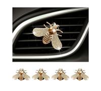 JNNJ 4 Pezzi Clip Di Sfiato Deodorante Auto, Clip per Profumo per Auto, Cristalli a Clip per Diffusore Di Bocchette, Clips Di Sfiato Ape Lucido, Universali Decorazioni Prese D'aria Auto(Stile-2)