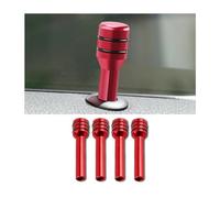 JNNJ 4 Pezzi Manopole Di Bloccaggio Della Porta Dell'auto, Camion Interno Porta Serrature Pin Lega Di Alluminio, Accessori per Interni Auto Serratura Della Portiera Dell'auto(Rosso)