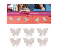 JNNJ 6 Pezzi Adesivi per Auto Con Farfalla di Cristallo, Bling Strass Farfalla Decalcomania per Auto, Auto Scintillio Diamante Decalcomania Accssorie, Universale per La Maggior Parte Dei Veicoli(AB)