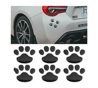 JNNJ 6Pezzi Cane Zampa Stampa Adesivo per La Decorazione Auto, Carino Orso Zampa Stampa Auto Emblema, Stampa de Zampe Gatto per Auto Vetri, 3D Animale Impronta di Piede Adesivo per Finestra(Nero)