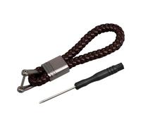 JNNJ Anello Portachiavi per Auto, Portachiavi in Pelle Intrecciata, Anti-Smarrimento Porta Chiavi Auto, Porta Chiavi in Pelle Intrecciata Multicolore Auto(Pistola finta/Marrone Scuro)