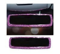 JNNJ Bling Specchietto Retrovisore Auto, Strass Glitterato Specchietto Retrovisore Auto, Specchietto Retrovisore con Strass Luccicanti, Accessori SUV Interno Brillantini, per Donna e Uomo(Rosa)