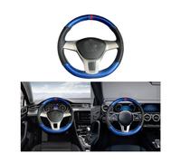 JNNJ Copertura Universale Del Coprivolante Dell'auto in Pelle, Coprivolante Fai Da Te, Copertura Protettiva per Il Volante 37-38cm, Universale Volante in Pelle Dell'auto Punto Sulla Wrap(Blu)