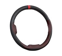 JNNJ Coprivolante Auto, Coprivolante in Pelle Microfibra, Copri Volante Antiscivolo Traspirante Durevole, Universale Protezione Custodia Volante Auto per Maggior Parte Macchina Autocarri(Caffè)