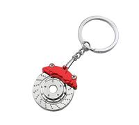 JNNJ Disco Freno Calibro Portachiavi, Disco Portachiavi in Metallo per Auto, Chiavi Accessary di Fast and Furious Gadget, Decorativi Portachiavi per Ciondolo Auto Regalo Gingilli(Rosso)