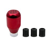 JNNJ Pomello Del Cambio per Auto, Manopola Del Cambio Manuale a 5 Marce Leva Del Cambio, Pomello Cambiamento Con 3 Adattatori, Manuale Universale Pomello Cambiamento Alluminio Shifter Auto(Rosso)