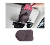JNNJ Porta Occhiali Auto, Accessori Universali Visiera Auto Supporto Magnetico Occhiali da Sole, Portaocchiali Magnetico in Pelle per Visiera, Clip di Stoccaggio Multifunzionale per Auto(Marrone)