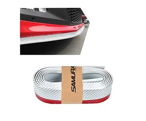 JNNJ Protezione Paraurti per Auto, Autoadesiva Spoiler Anteriore Protezione Striscia Univerdale Di Gomma, 2.5M Protezione Universale per Paraurti Anteriore Auto Gomma, Auto, Camion, SUV(Bianco)