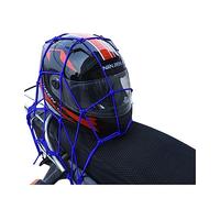 JNNJ Rete per Casco, Rete Ragno Elastico Moto Con Ganci, Rete per Motocicletta Elastico, Accessori per Moto Bici Portapacchi Coprire Appendere Casco Bagagliai Con Ganci 30 * 30 CM(Blu)
