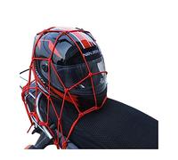 JNNJ Rete per Casco, Rete Ragno Elastico Moto Con Ganci, Rete per Motocicletta Elastico, Accessori per Moto Bici Portapacchi Coprire Appendere Casco Bagagliai Con Ganci 30 * 30 CM(Rosso)