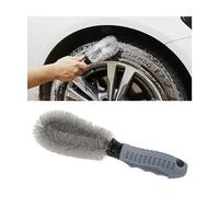 JNNJ Spazzola di Pulizia del Cerchio della Ruota Dell'auto per Il Veicolo, Spazzola per Cerchi Morbida con Manico Ergonomico, Spazzola Pulizia di Cerchi in Lega E Pneumatici per Auto Moto(Dritta)