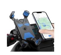 JNNJ Supporto per Telefono Da Moto, Supporto Cellulare Bici MTB, 360° Rotazione Antisismico Porta Cellulare Moto, Supporto per Telefoni Della Bicicletta per Scooter Elettrico Di Montagna(Blu)