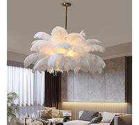 JNPGVTCD Lampada da soffitto in Piuma di Struzzo, lampadario Bianco a 3 luci, lampadario Creativo G4 Romantico di Lusso per corridoio e Camera da Letto