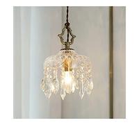 JNPGVTCD Lampadario di Cristallo Vintage in Ottone retrò Piccolo in Vetro Regolabile Lampada da soffitto a Sospensione per Balcone Veranda corridoio Ingresso Foyer luci a Goccia