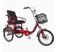 JNPGVTCD Triciclo per Adulti, Bicicletta Pieghevole a 3 Ruote con Sedile allargato e Carrello della Spesa, Forcella Anteriore idraulica, Freno a Disco per Triciclo Cruiser per Anziani