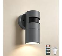 JNR Lampada da Esterno con Sensore di Movimento con Telecomando, Antracite | Acciaio Inossidabile Applique da Esterno Regolabile Sensore radar,IP54 Impermeabile 230V 5W GU10 3000K LED Lampadina Inclusa