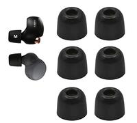 JNSA Gommini di ricambio per cuffie WF 1000XM4 1000XM5 C700n Linkbuds S in memory foam con cancellazione del rumore, taglia M, 3 paia, [si adatta alla custodia], nero, medie dimensioni (Foam4XM4B3PM)