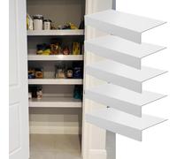 JNTFNE 3 pezzi/5 coperture per mensole in filo metallico per dispensa, rivestimento bianco per armadio, migliora l'estetica, coperture pronte all'uso per l'organizzazione di bagno e cucina (5 pezzi