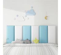 JNTFNE Cuscino da parete autoadesivo anti-collisione, imbottito per comodino, 50 x 20 cm, per comodino, borsa morbida, stacca e attacca, per camera da letto, spessore 4 cm (giallo, 4 pezzi)