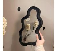 JNTFNE Specchio da Parete a Forma di Nuvola Irregolare, Specchio Asimmetrico da Parete, Specchio Decorativo per Soggiorno, Camera da Letto, Bagno, Ingresso, Nero.