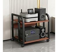 JNTFNE Supporto Multimediale Av Mobile Con Ruote, Scaffale Per Audio/video Regolabile In Altezza, Console Componente Ricevitore Stereo Moderno Per Soggiorno, Studio Di Gioco E Registrazione Brown A