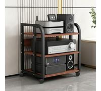 JNTFNE Supporto Multimediale Av Mobile Con Ruote, Scaffale Per Audio/video Regolabile In Altezza, Console Componente Ricevitore Stereo Moderno Per Soggiorno, Studio Di Gioco E Registrazione Brown B