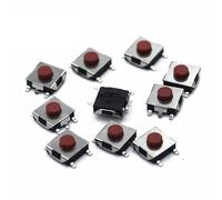 JNURGWLYH Parti di Ricambio Microinterruttore 100PCS Piatto Rosso SMD 5 Pin 6x6 Interruttore a Pulsante tattile 6 * 6 * 3.1MM Microinterruttore 6x6x3.1mm