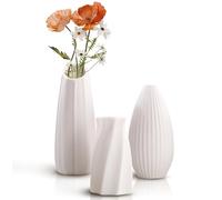JNUYISW Vasi in Ceramica, Set di 3 Fiore Vaso Deco Bianca per l'erba Della Pampa, Fiori Secchi Nordic Minimalismo Stile Decorativo Vaso per Casa, Soggiorno, Matrimonio, Cena, Tavolo