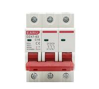 JNVFTCUX DZ47 3P 3A-63A 400V Tipo C Mini Interruttore Automatico MCB Protezione da Cortocircuito e Sovraccarico Montaggio su Guida DIN 35mm capacità di Interruzione 6KA(20A)