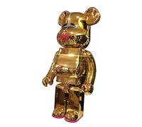 JNVHFGT Fashion Bearbrick, 1000% 70cm Building Blocks Bambola Ornamento Decorativo Casa Scultura Statua Statue e Figurine(Gold)