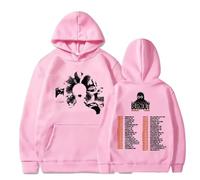 JNYEHSUI Felpa con Cappuccio per Uomo Casual Sport Street Trend Harajuku Maniche Lunghe Boywithuke Doppia Faccia Stampa Felpa con Cappuccio Sportivo Unisex Top-Pink||3X_l
