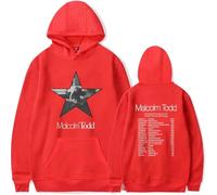 JNYEHSUI Felpa con Cappuccio per Uomo Top Sportivo Unisex Doppia Faccia Stampa Felpa con Cappuccio Cantante Malcolm Todd Casual Sport Street Trend Harajuku Maniche Lunghe-Red||x_l