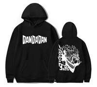 JNYEHSUI Hoodies per Le Signore Anime Dandadan Stampa Cappuccio Cosplay Uomo Donna Casual Sport Street Trend Harajuku Sweatshirt Oversize Allentato Studente Felpa con Cappuccio-Black||S