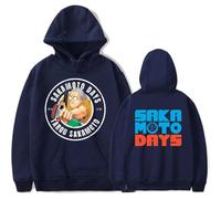JNYEHSUI Hoodies per Uomo Anime Sakamoto Days Stampa Cappuccio Uomo Donna Cosplay Casual Sport Street Trend Harajuku Vintage Sweatshirt Oversize Allentato Studente Felpa con Cappuccio-Navy Blue||XXL