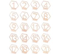 JNYUTEEN 20 Pezzi Numeri da Tavolo in Legno, Numeri da Tavolo da Matrimonio 1-20 con Base e Supporto, Segnatavolo in Legno per Ricevimento di Nozze Banchetto Ristorante Festa Decorazione Tavolo